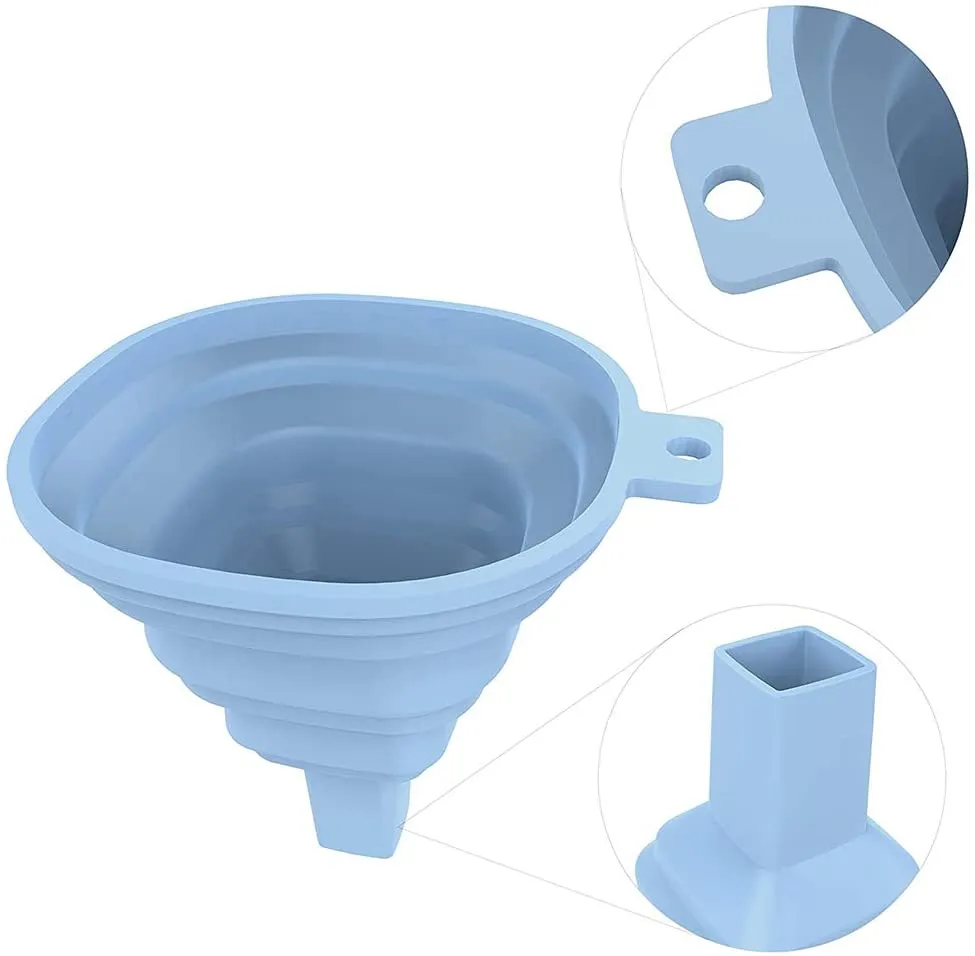 0828 Flexible Silicone Foldable Kitchen Funnel for Liquid / Powder Transfer Hopper Food (Small)