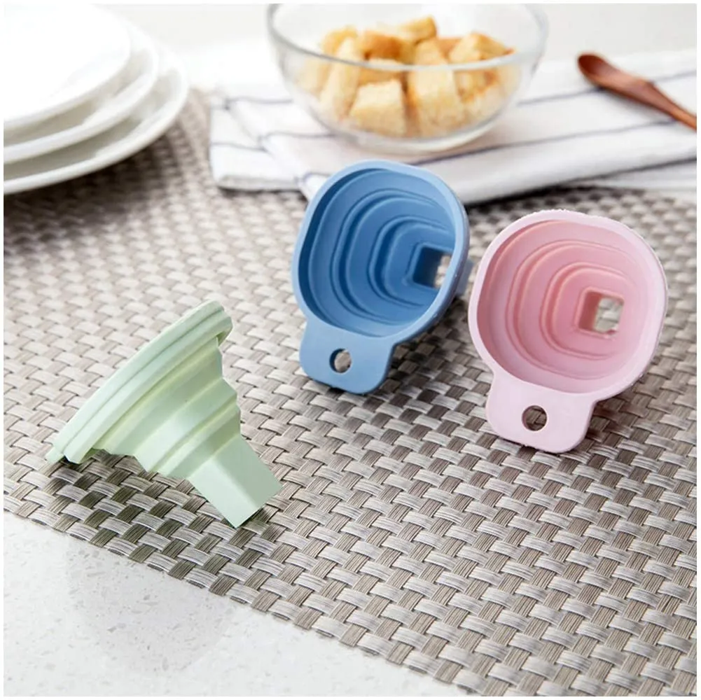 0828 Flexible Silicone Foldable Kitchen Funnel for Liquid / Powder Transfer Hopper Food (Small)