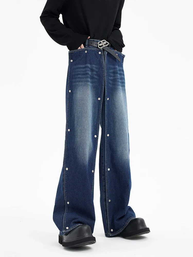 【24s January.】Deconstructed Black and Gray Gradient Jeans