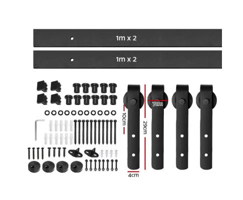 4M Sliding Barn Door Hardware - Black