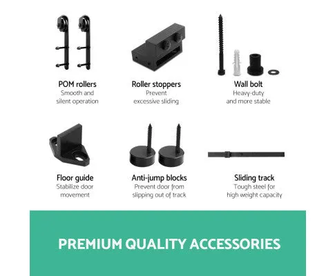 4M Sliding Barn Door Hardware - Black