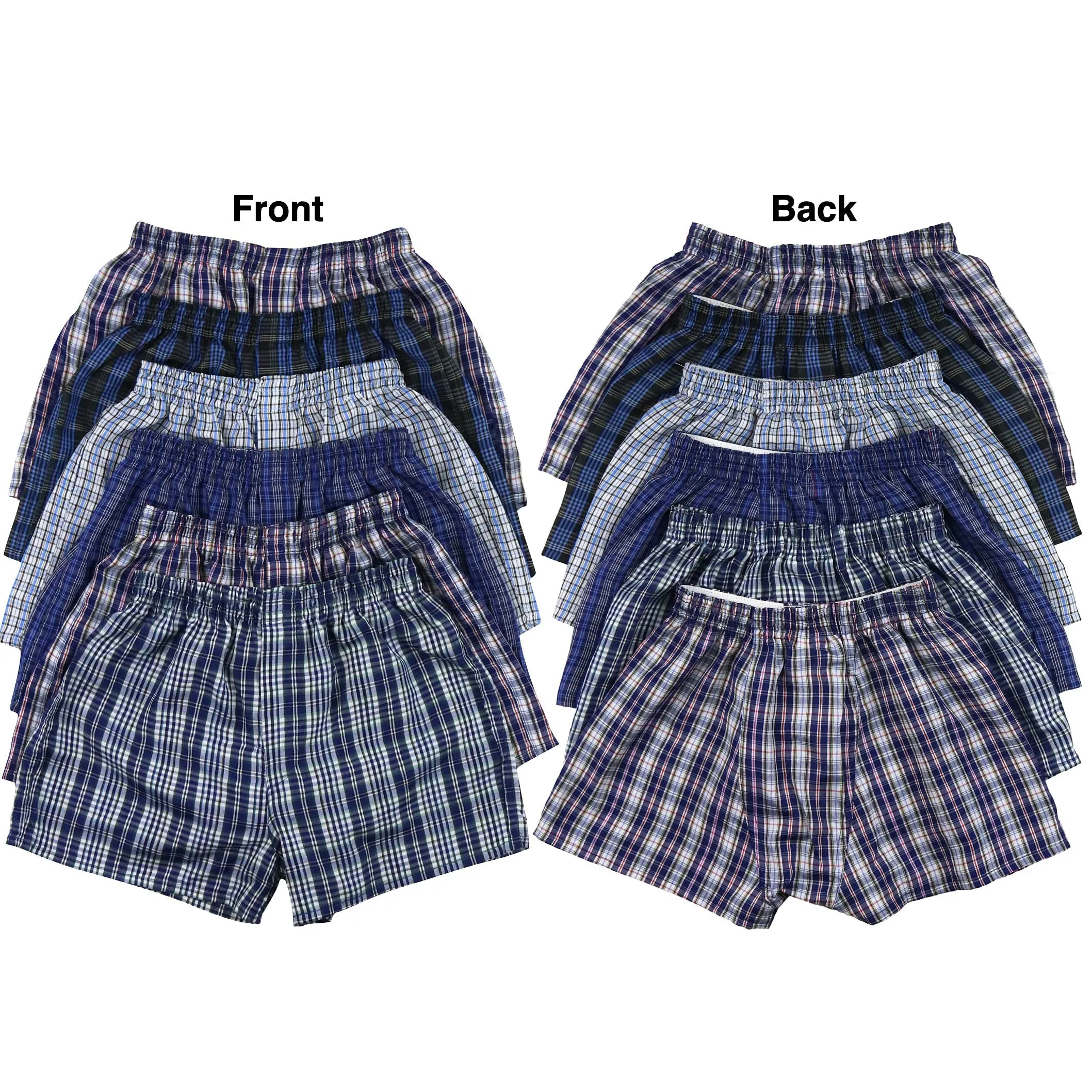 6-Pack: Boys' Tartan Patterned Boxer Shorts