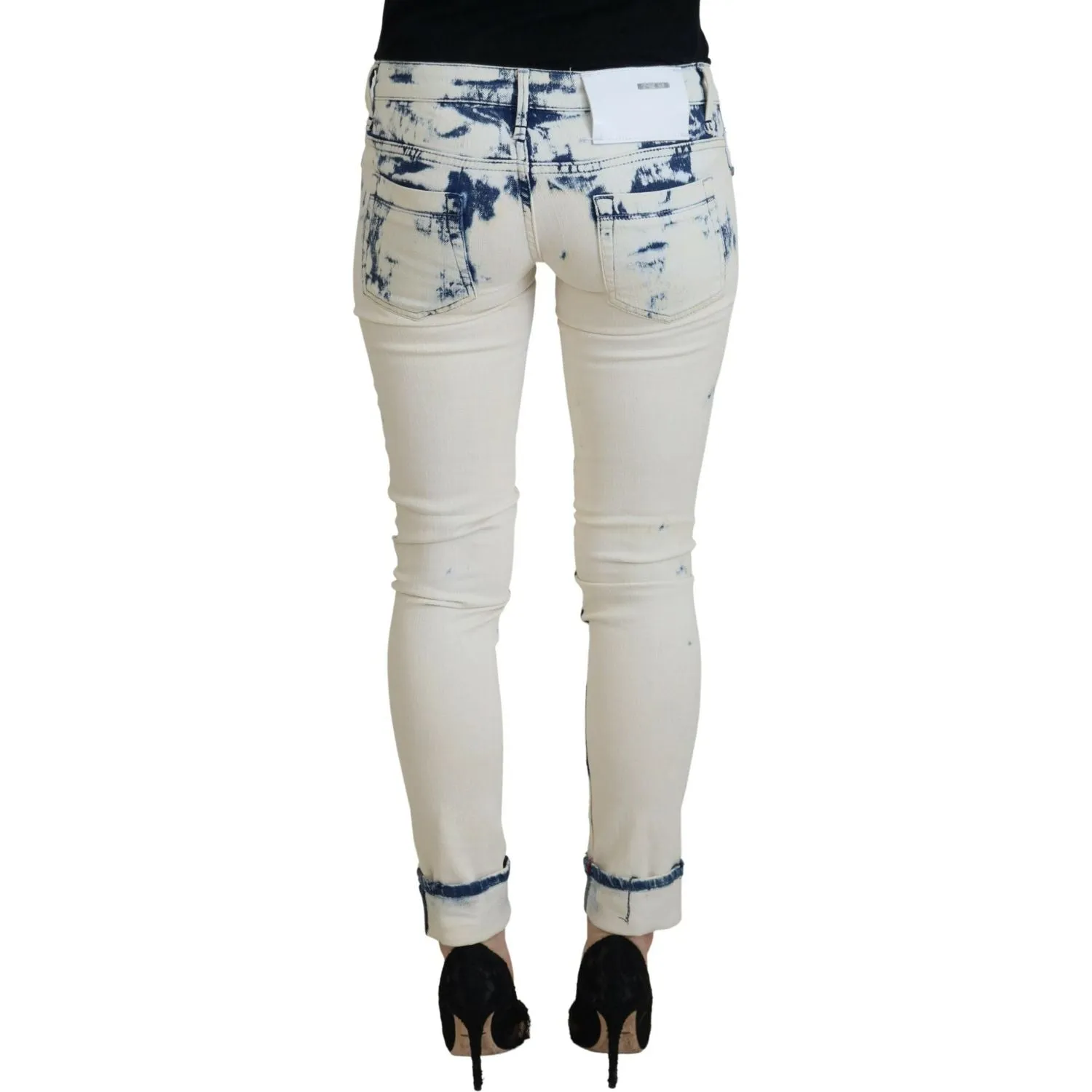 Acht Chic Low Waist Tattered Skinny Jeans