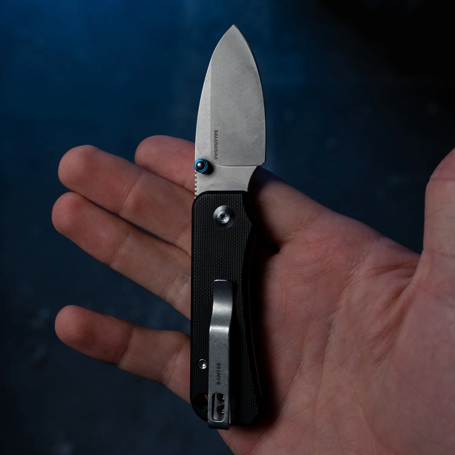 Baby Banter Pocket Knife - Black G10 - Gray Stonewash Nitro V