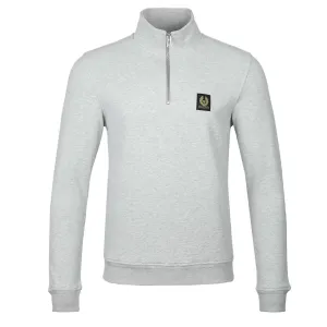 Belstaff Quarter Zip Sweat Top in Old Silver Heather