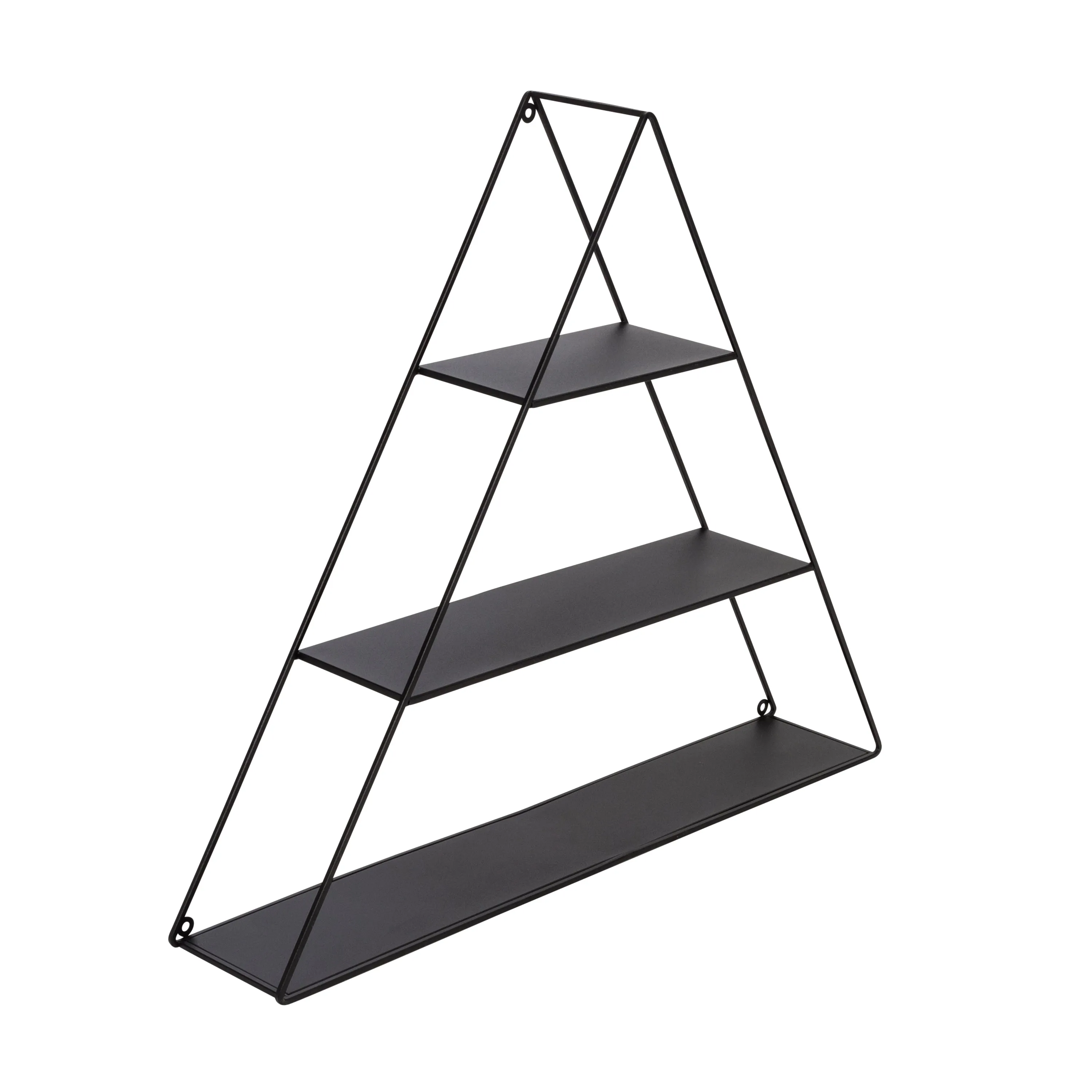 Black 3-Tier Triangle Decorative Metal Wall Shelf