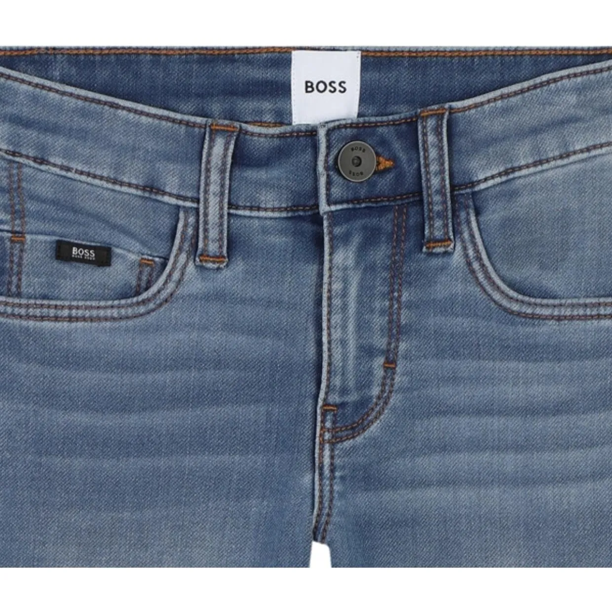 BOSS Kids Slim Fit Faded Effect Denim Jeans