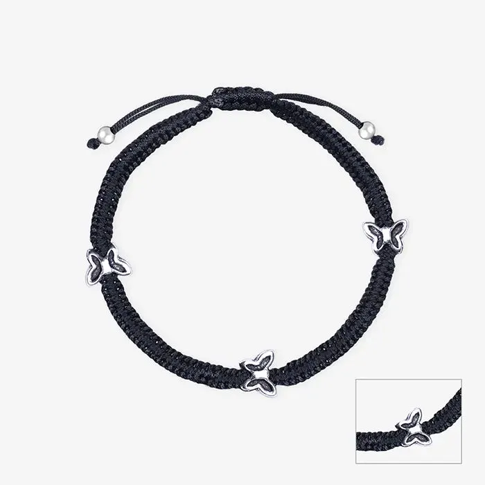 Butterfly Silver Thread Anklet