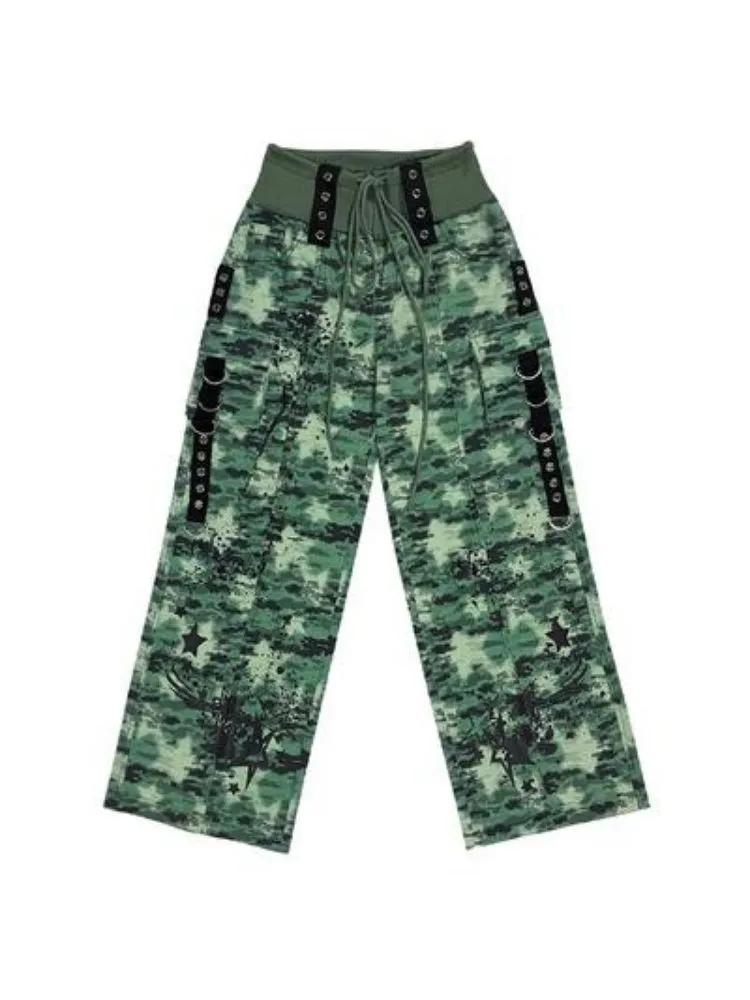 Camouflage Spray Paint Print Jeans【s0000004814】