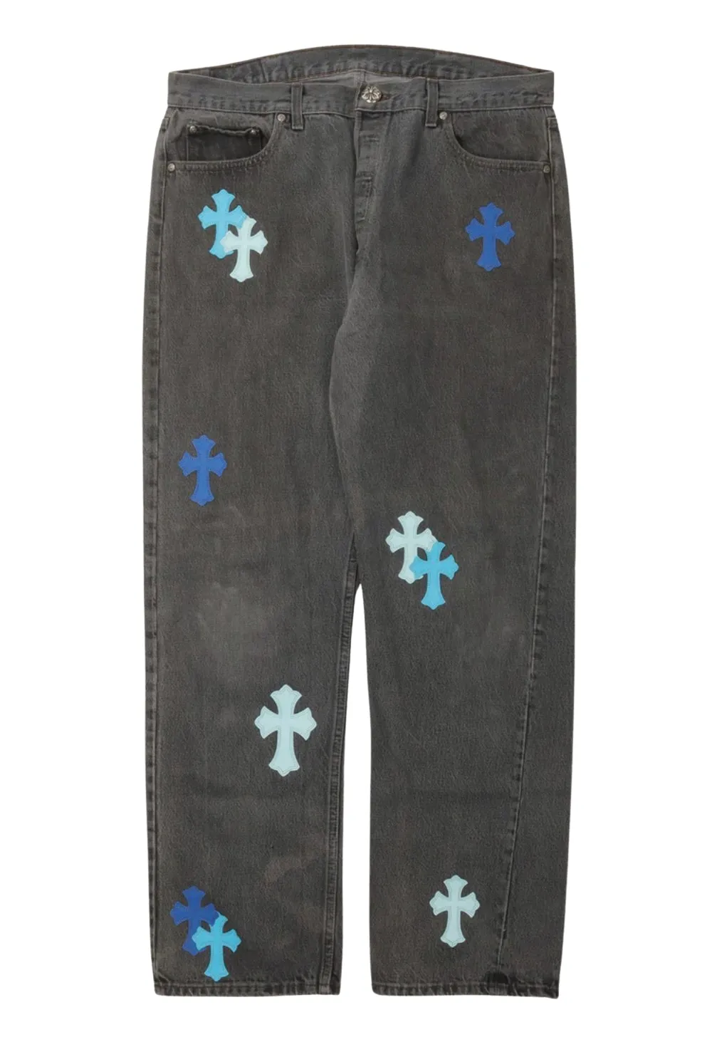 Chrome Hearts 'London Exclusive Black/Blue Cross Patch' Jeans