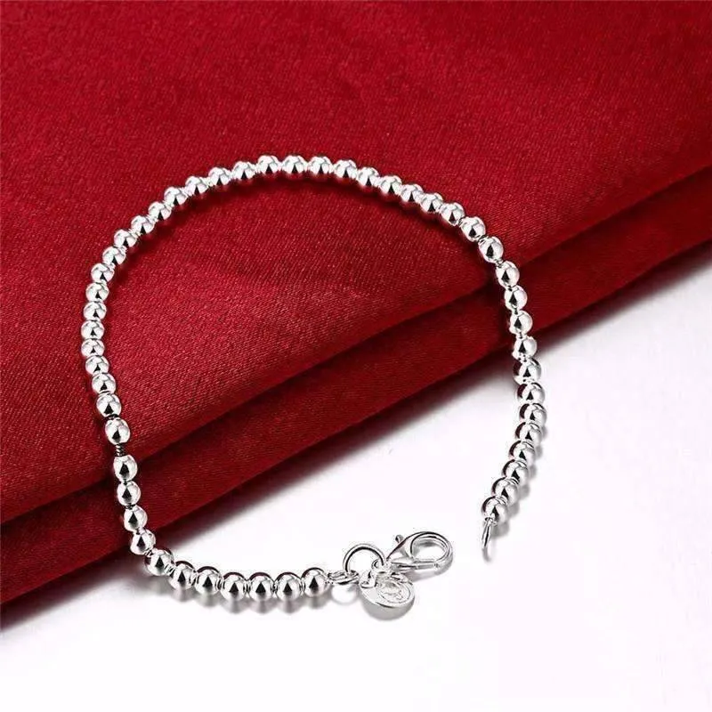 Classic Delicate Beads Silver Bracelet for Woman Perfect for Any Occasion