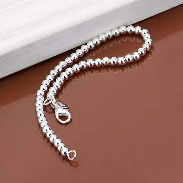 Classic Delicate Beads Silver Bracelet for Woman Perfect for Any Occasion