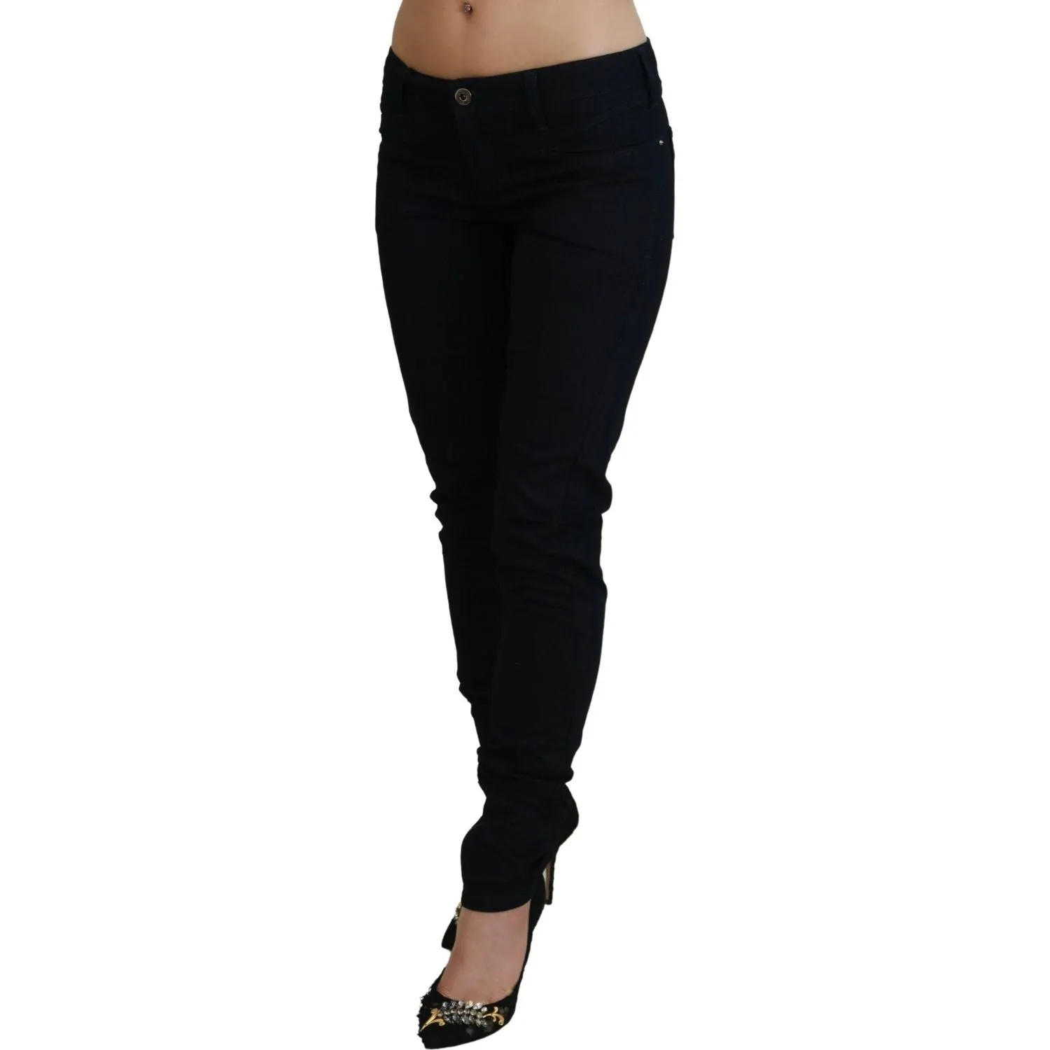 Costume National Chic Black Low Waist Denim Skinny Jeans