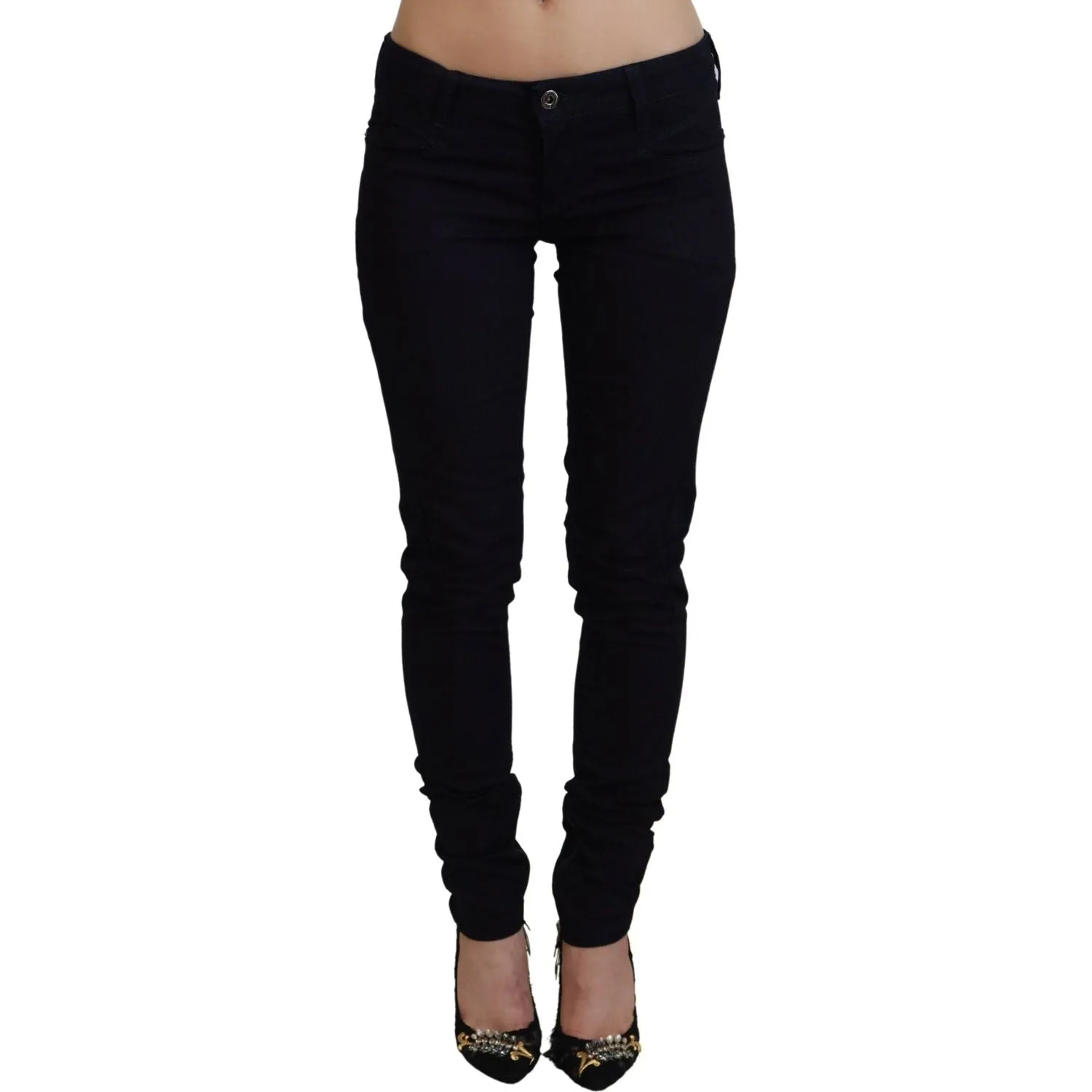 Costume National Chic Black Low Waist Denim Skinny Jeans