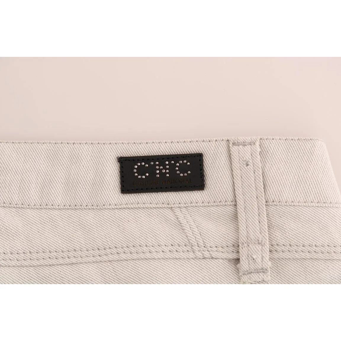 Costume National Chic White Slim-Fit Stretch Jeans