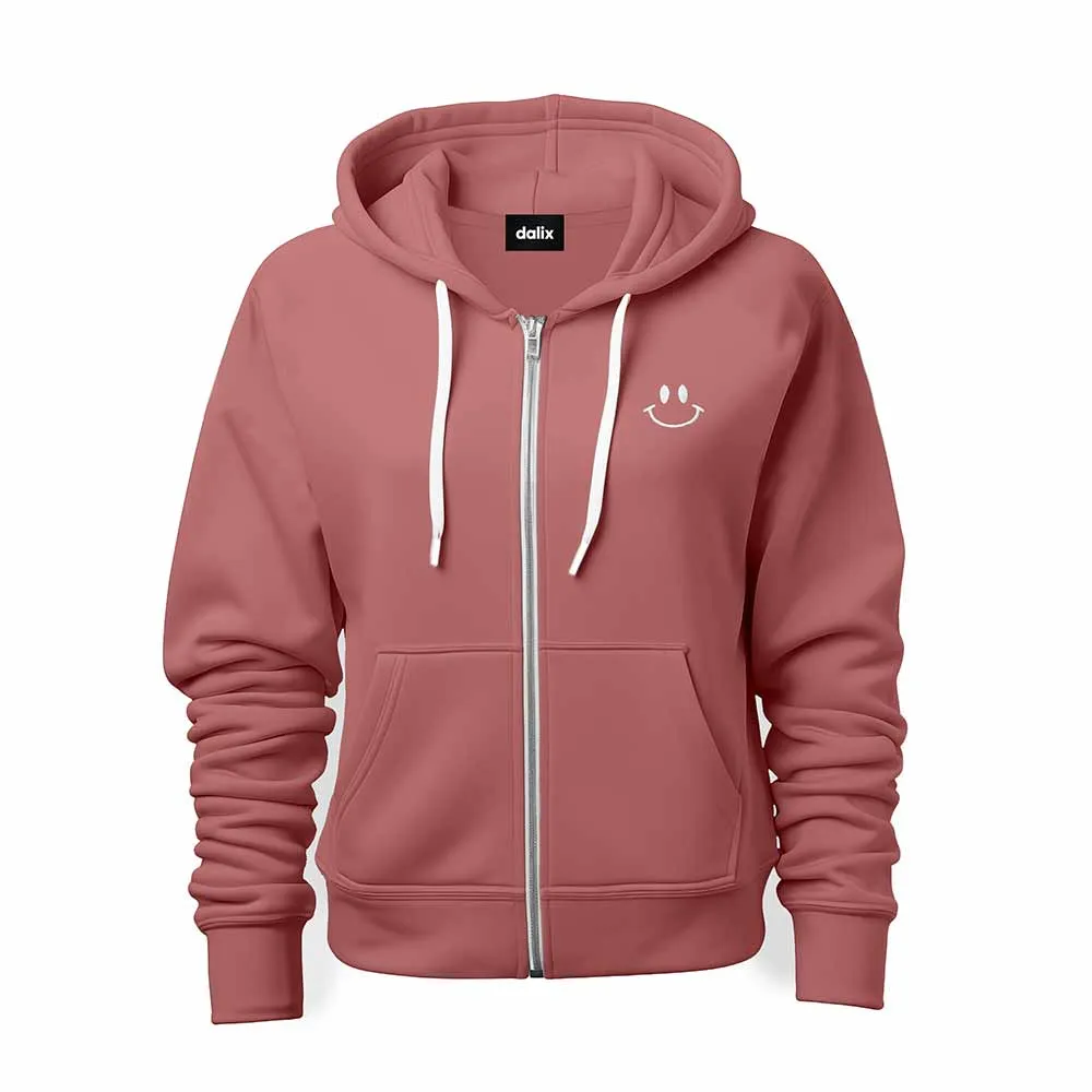 Dalix Smile Face Zip Hoodie