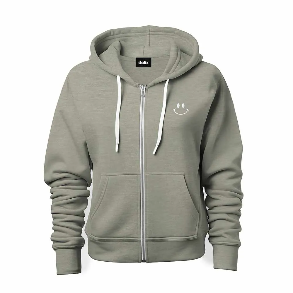 Dalix Smile Face Zip Hoodie