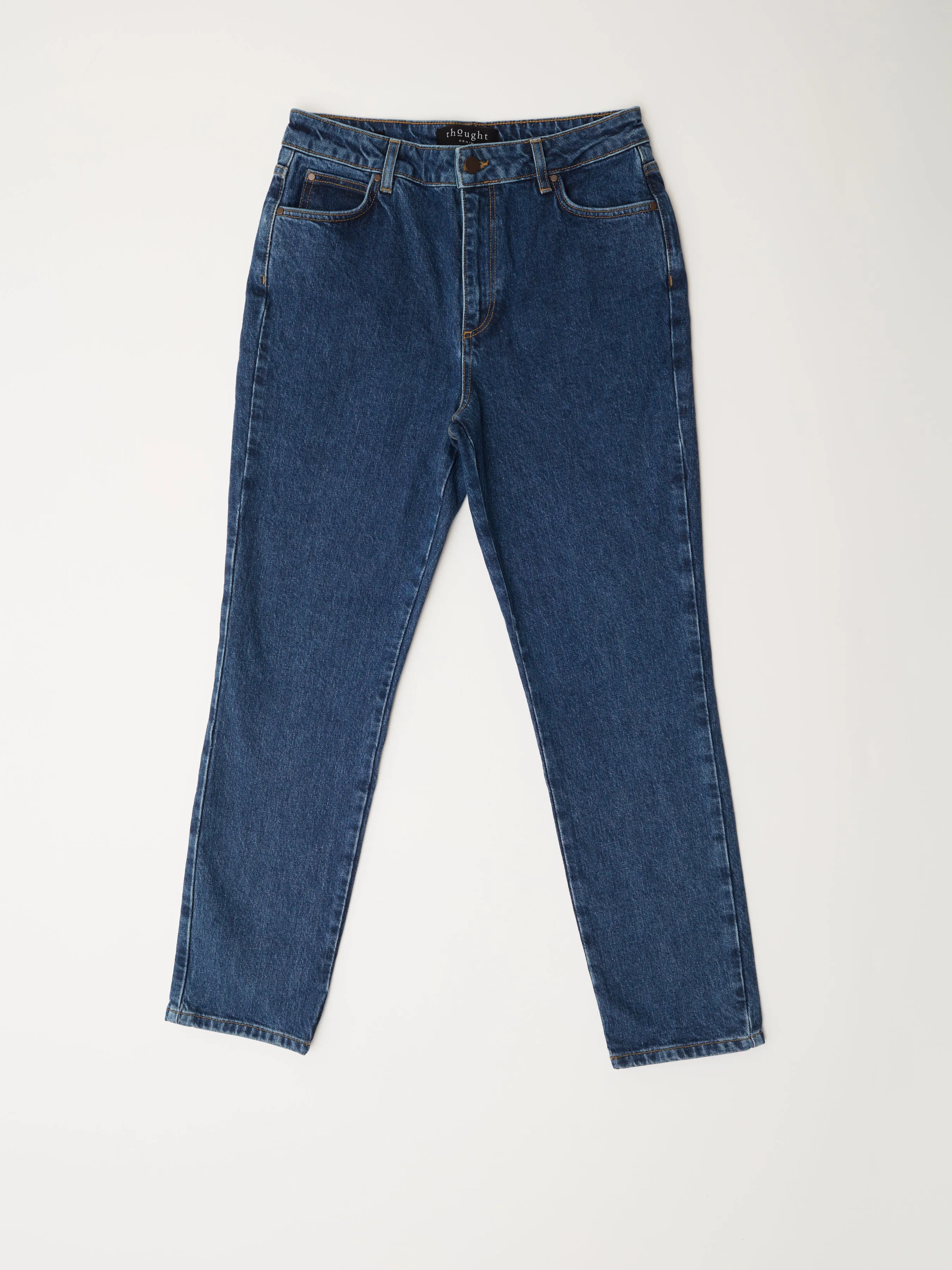 Dark Blue Straight Leg Jeans