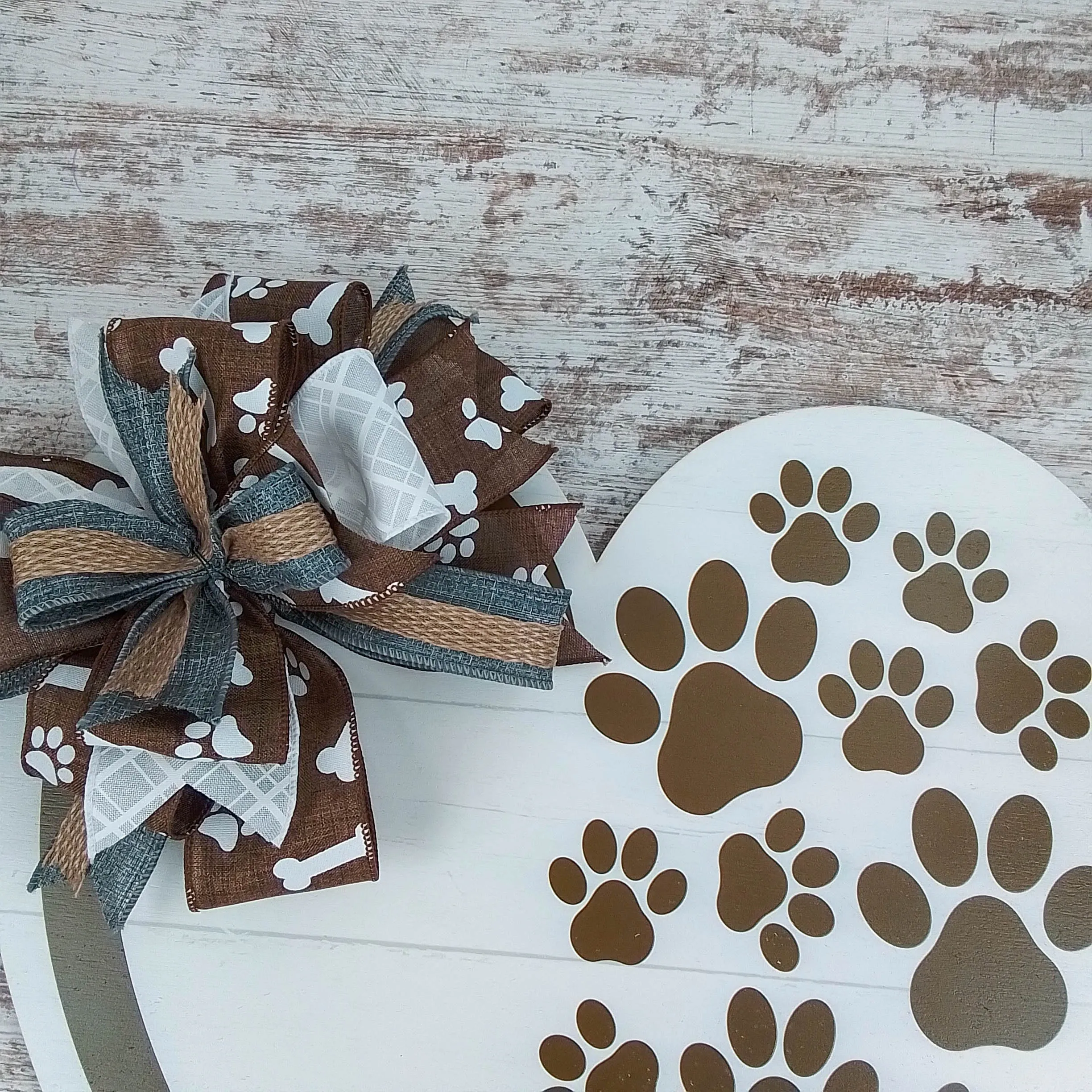 Dog Lover Gift, Heart Shaped Door Hanger, Paw Print Decor