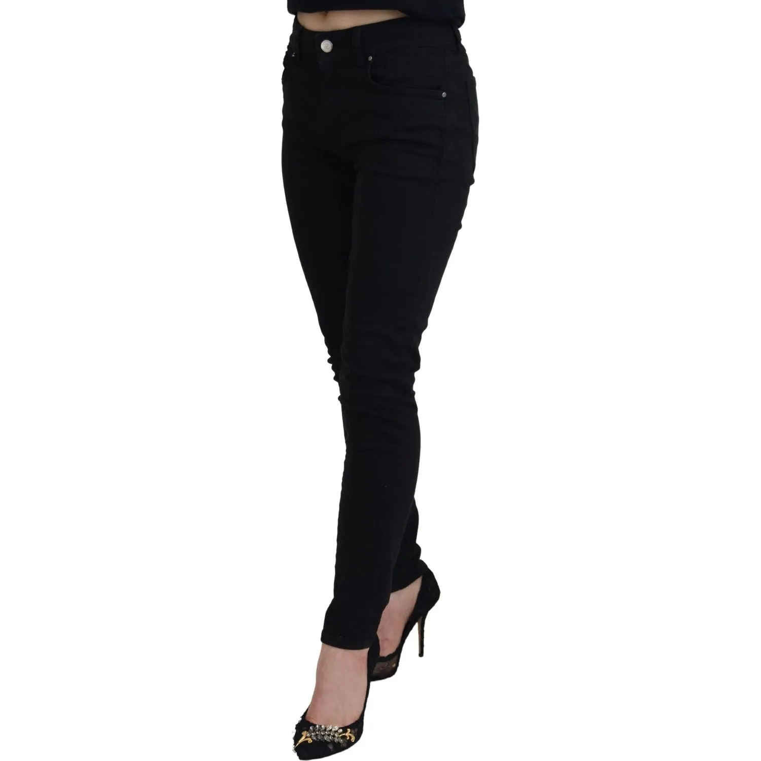 Dolce & Gabbana Chic Black Denim Pants – Timeless Elegance