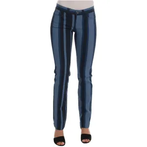 Dolce & Gabbana Chic Blue Striped Slim Fit Girly Jeans