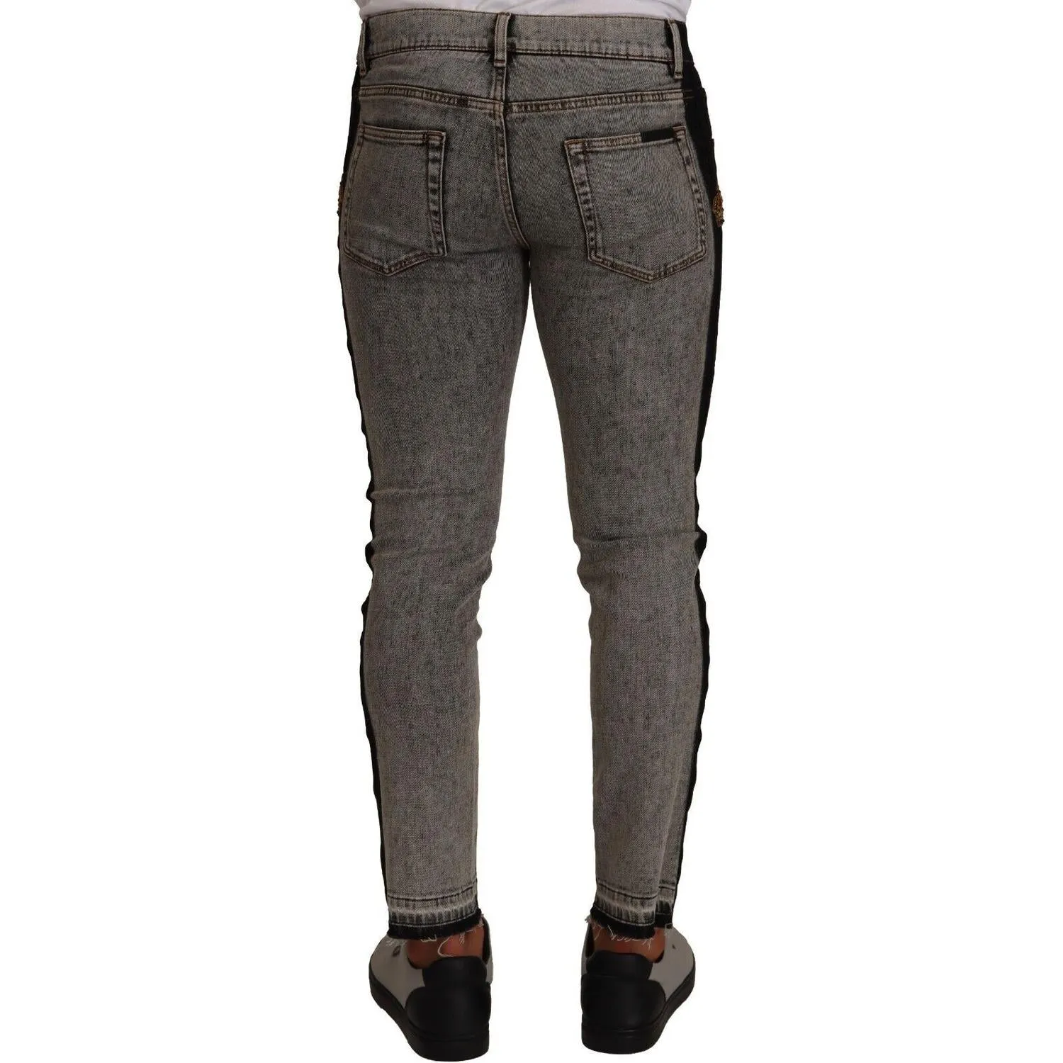 Dolce & Gabbana Chic Embellished Crown Skinny Jeans