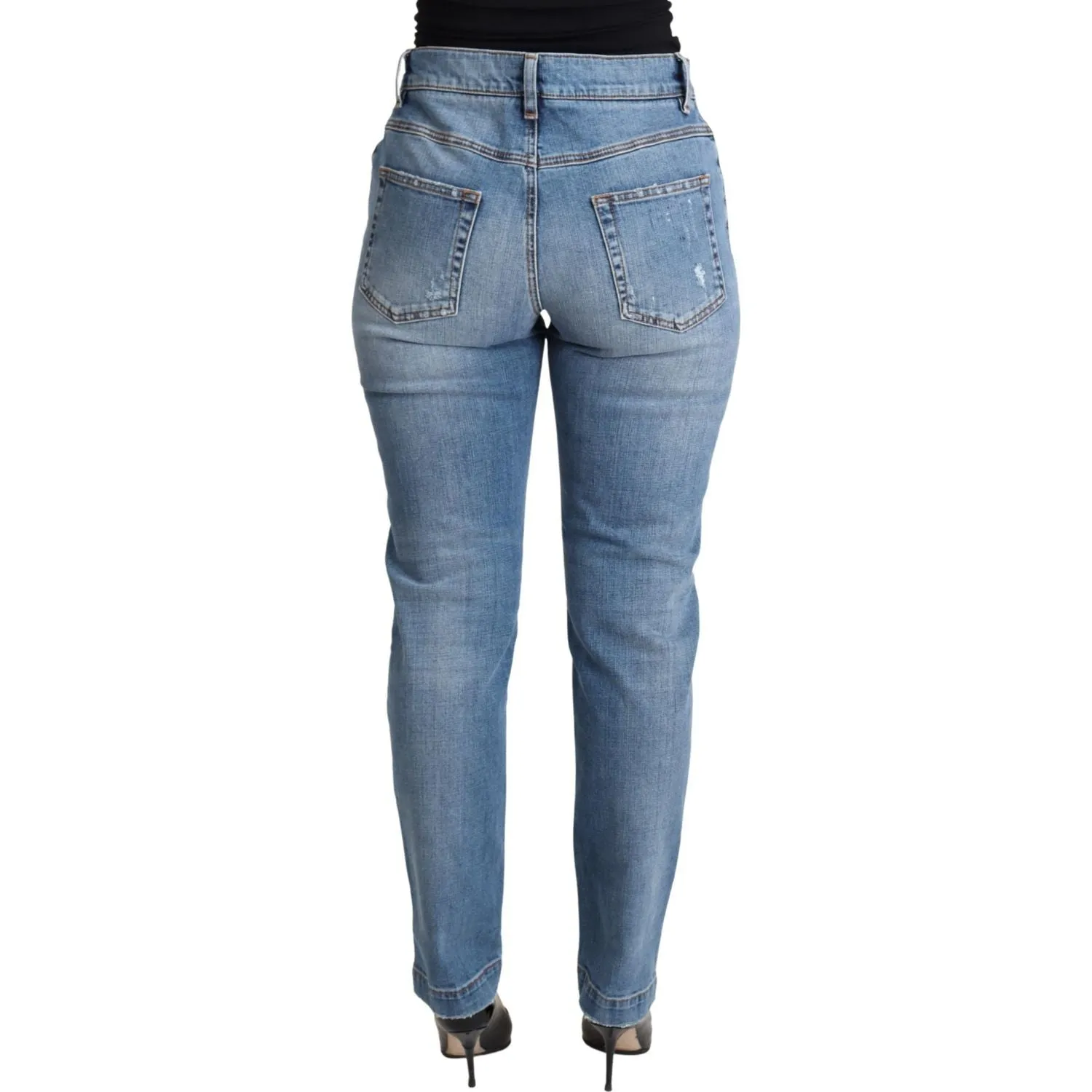 Dolce & Gabbana Chic High-Waisted Tattered Skinny Jeans