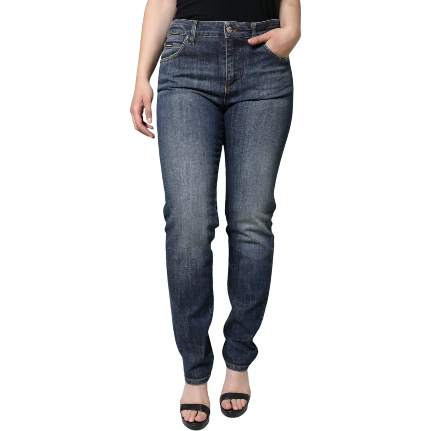 Dolce & Gabbana Dark Blue Cotton Stretch Skinny Denim Jeans