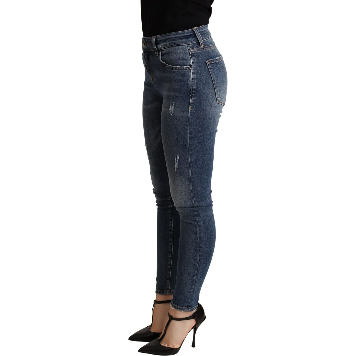 Dolce & Gabbana Elegant Mid Waist Skinny Blue Jeans