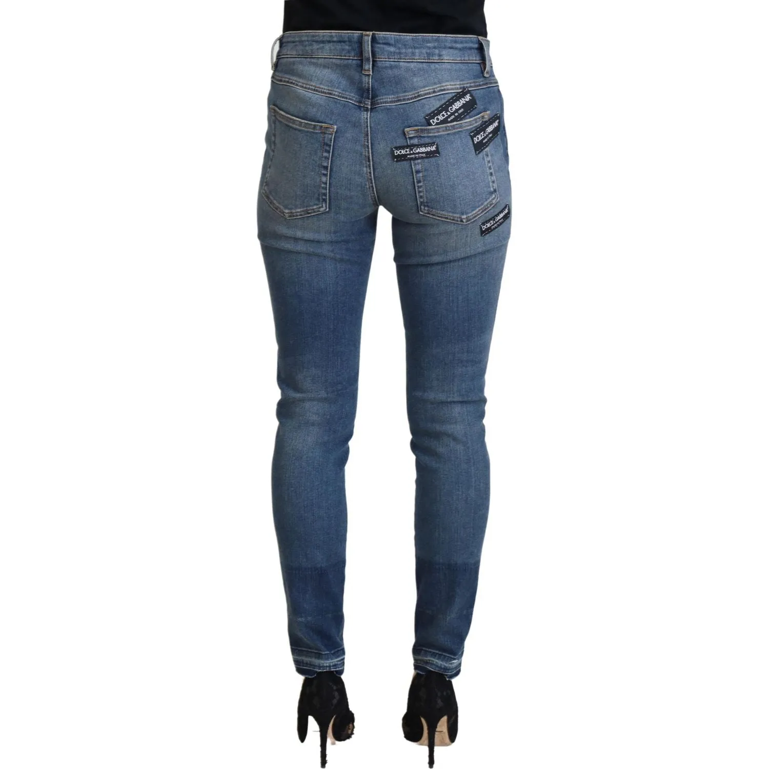 Dolce & Gabbana Elegant Tattered Denim Pants – Chic Casualwear