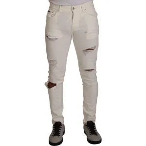 Dolce & Gabbana Elegant White Skinny Denim Jeans