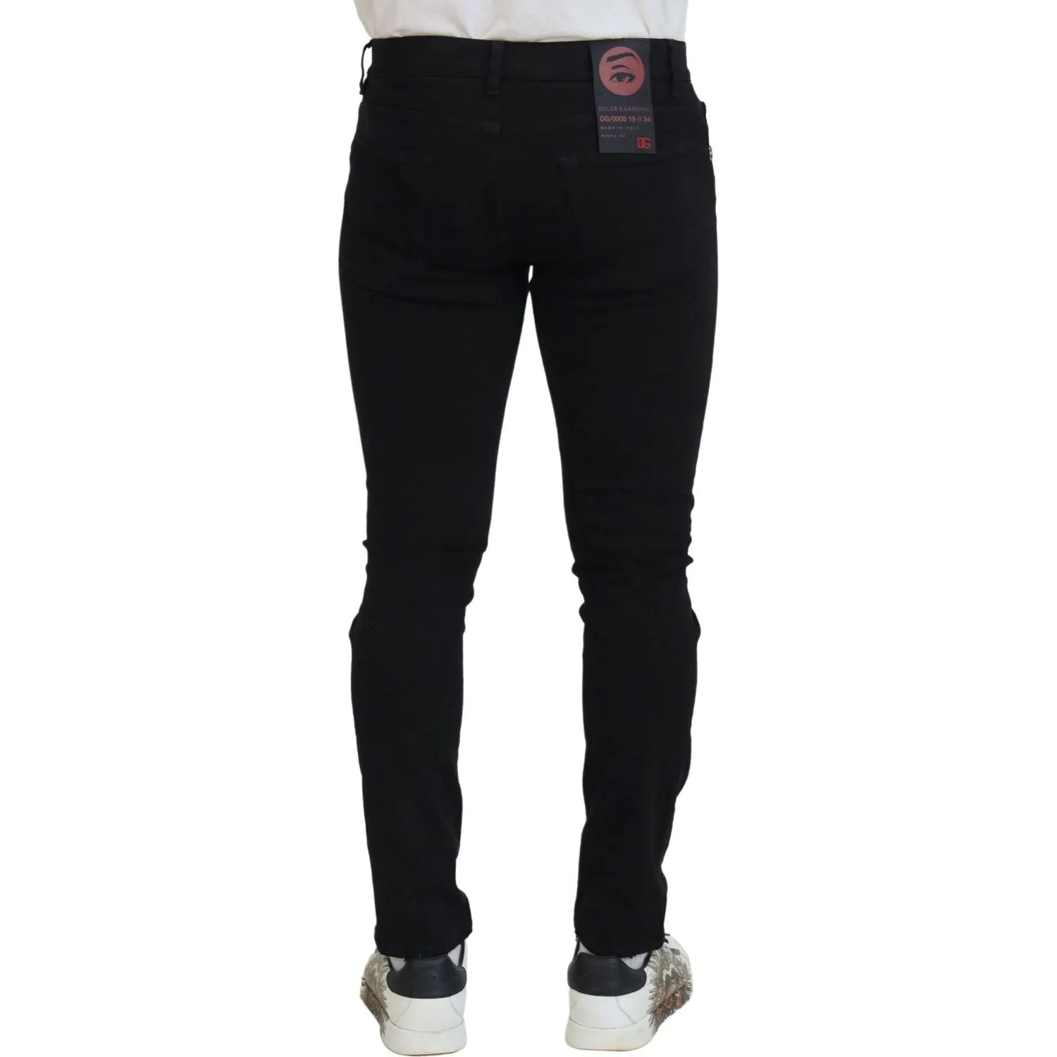 Dolce & Gabbana Svelte Black Tattered Slim Fit Denim