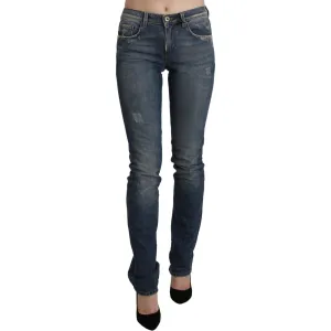 Ermanno Scervino Chic Mid Waist Skinny Denim in Blue Washed