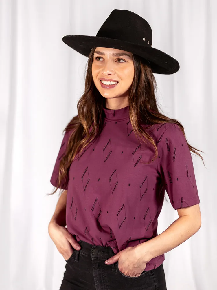 Eve Top - Diamond Vine Dark Purple