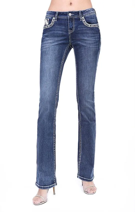 Grace in LA  Embellished Ladies Jeans - JBS186DK