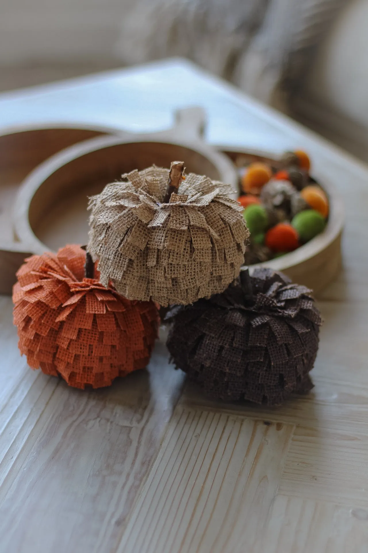 Hessian Ruffle Pumpkins | Set of 3