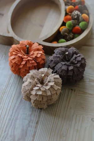 Hessian Ruffle Pumpkins | Set of 3