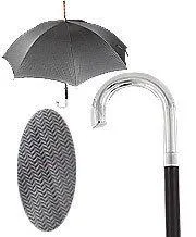 Italian Luxury: Tourist Handle, Woven Umbrella Cane, 925r Silver