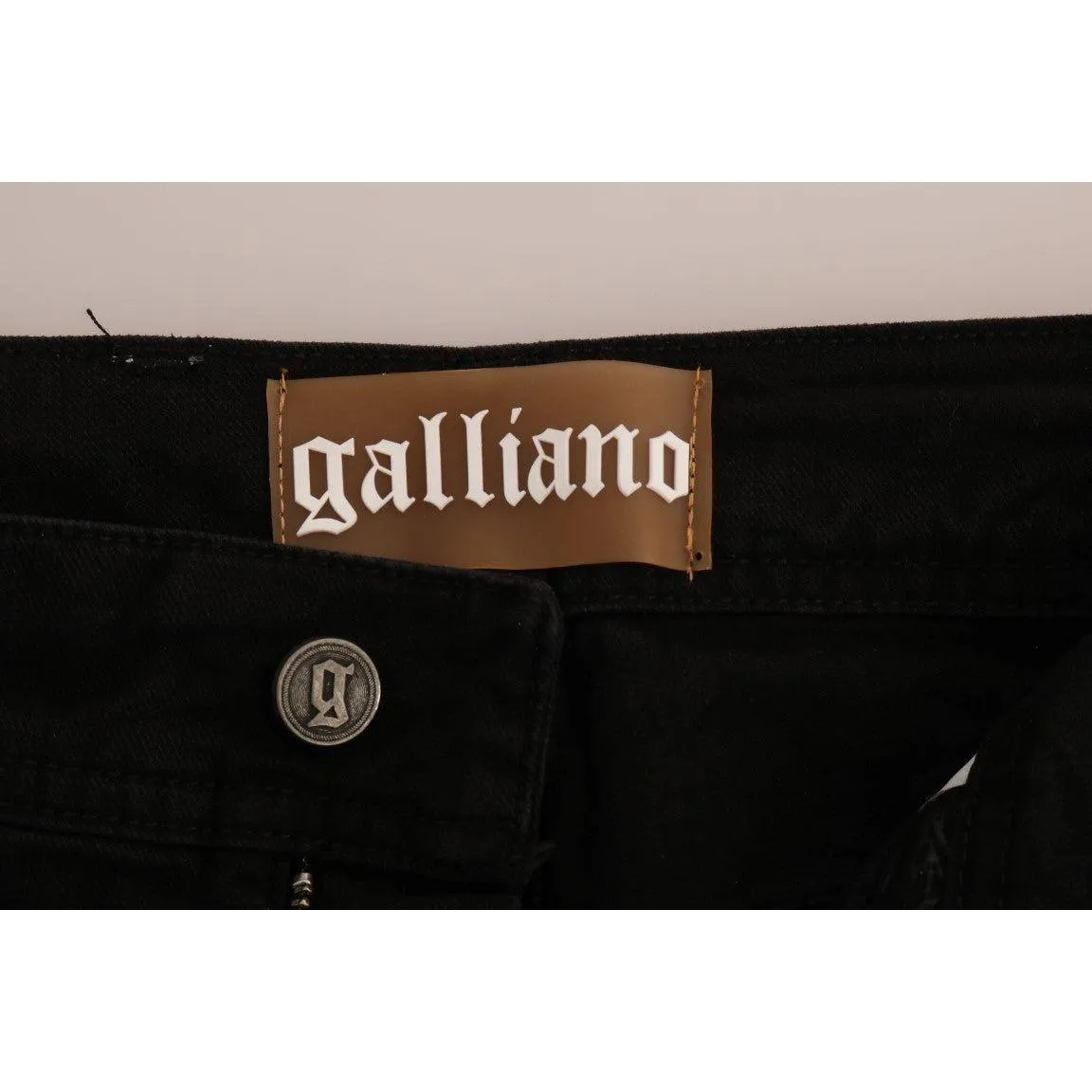 John Galliano Chic Black Regular Fit Denim Jeans