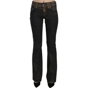 John Galliano Chic Flared Mid Waist Black Denim