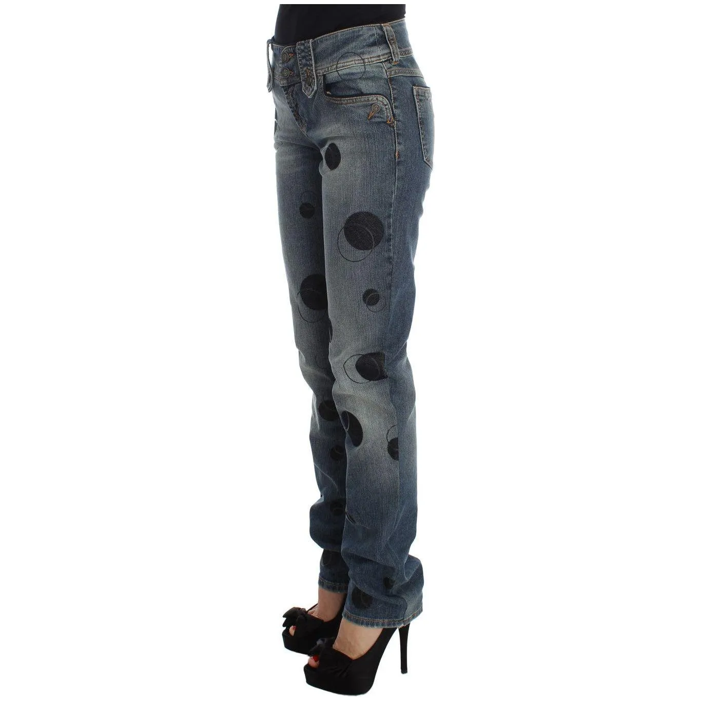 John Galliano Chic Slim Fit Bootcut Jeans in Blue Wash