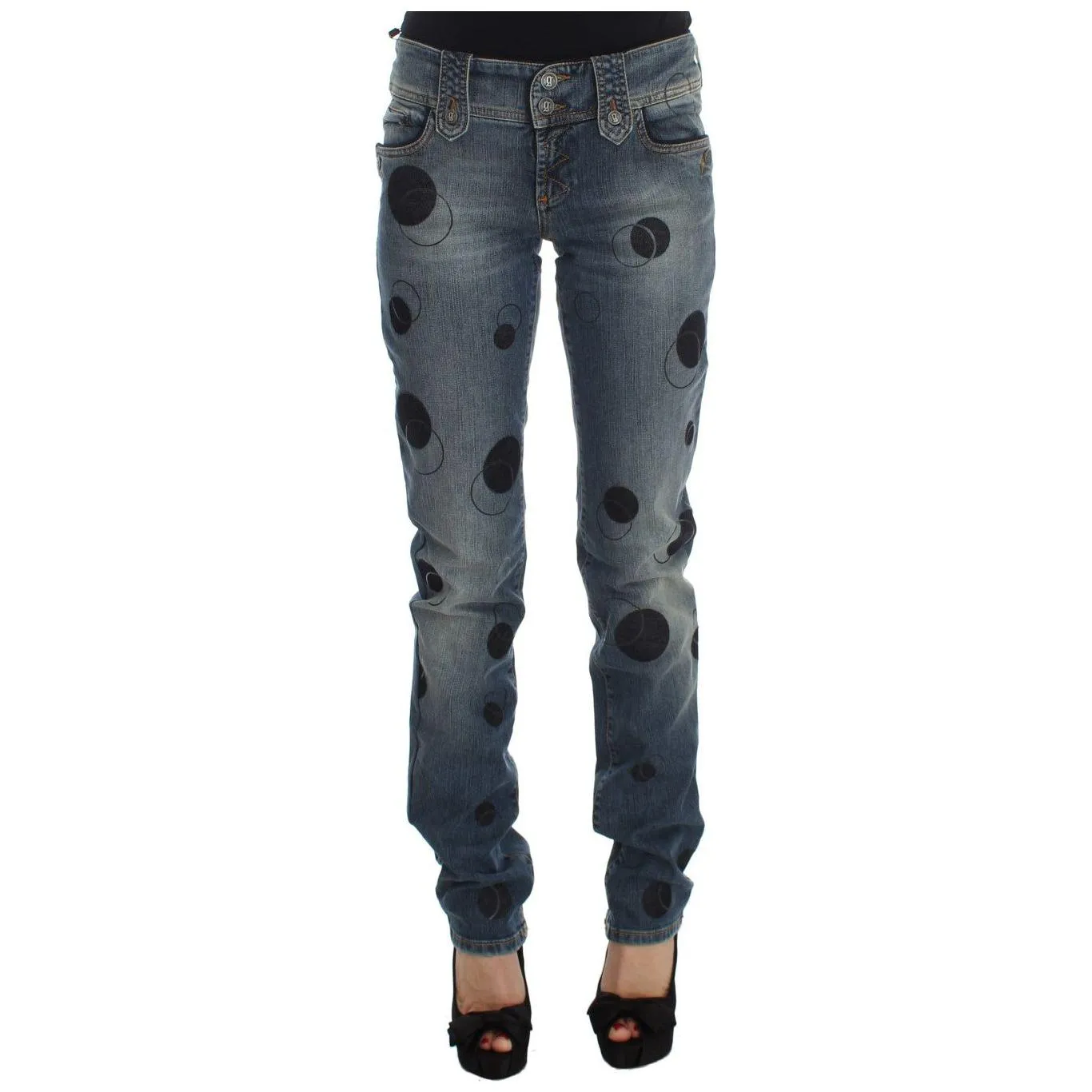 John Galliano Chic Slim Fit Bootcut Jeans in Blue Wash