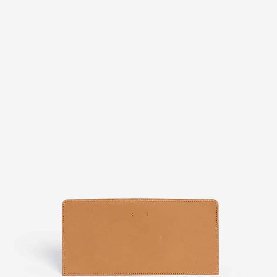 LEATHER CARD CASE "CM 43" IN LIGHT TAN