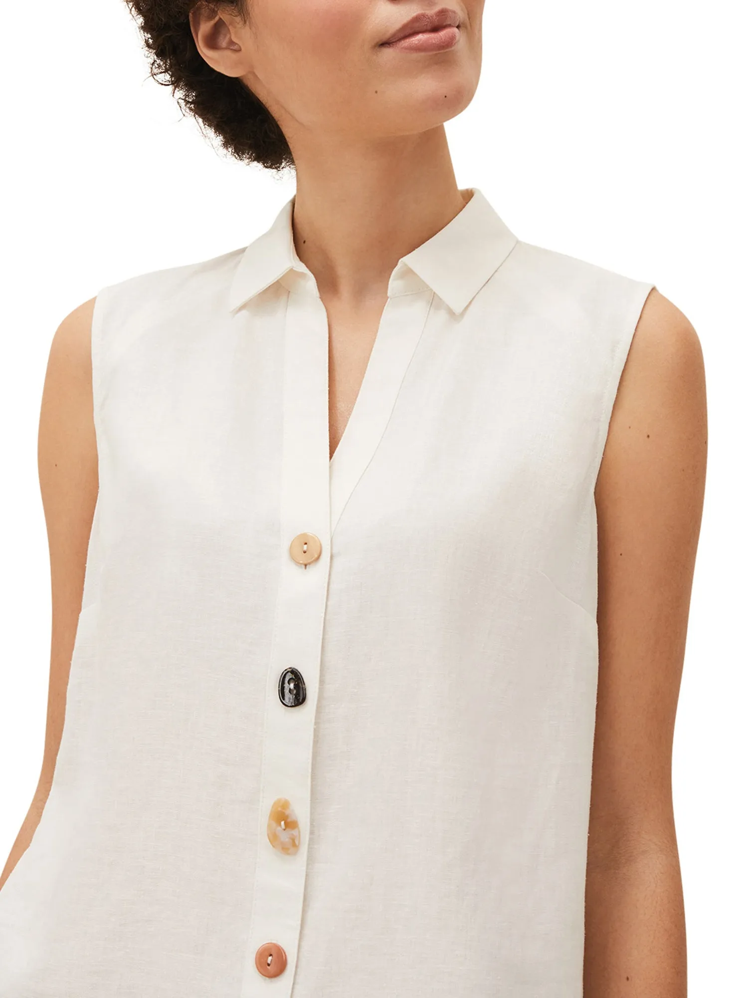 Lucy Linen Sleeveless Blouse