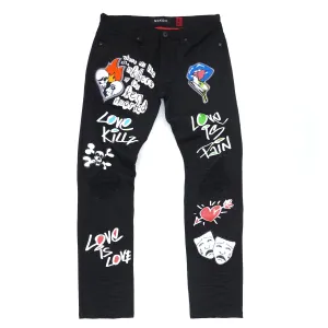 M1999 Love Kills Jeans - Black/Black