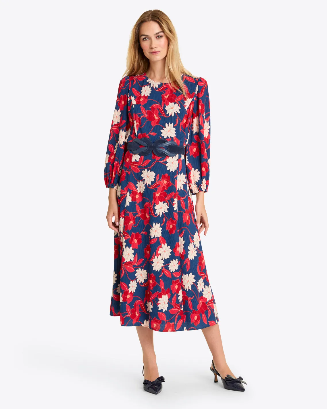 Matilda Midi Dress in Crinkle Plissé