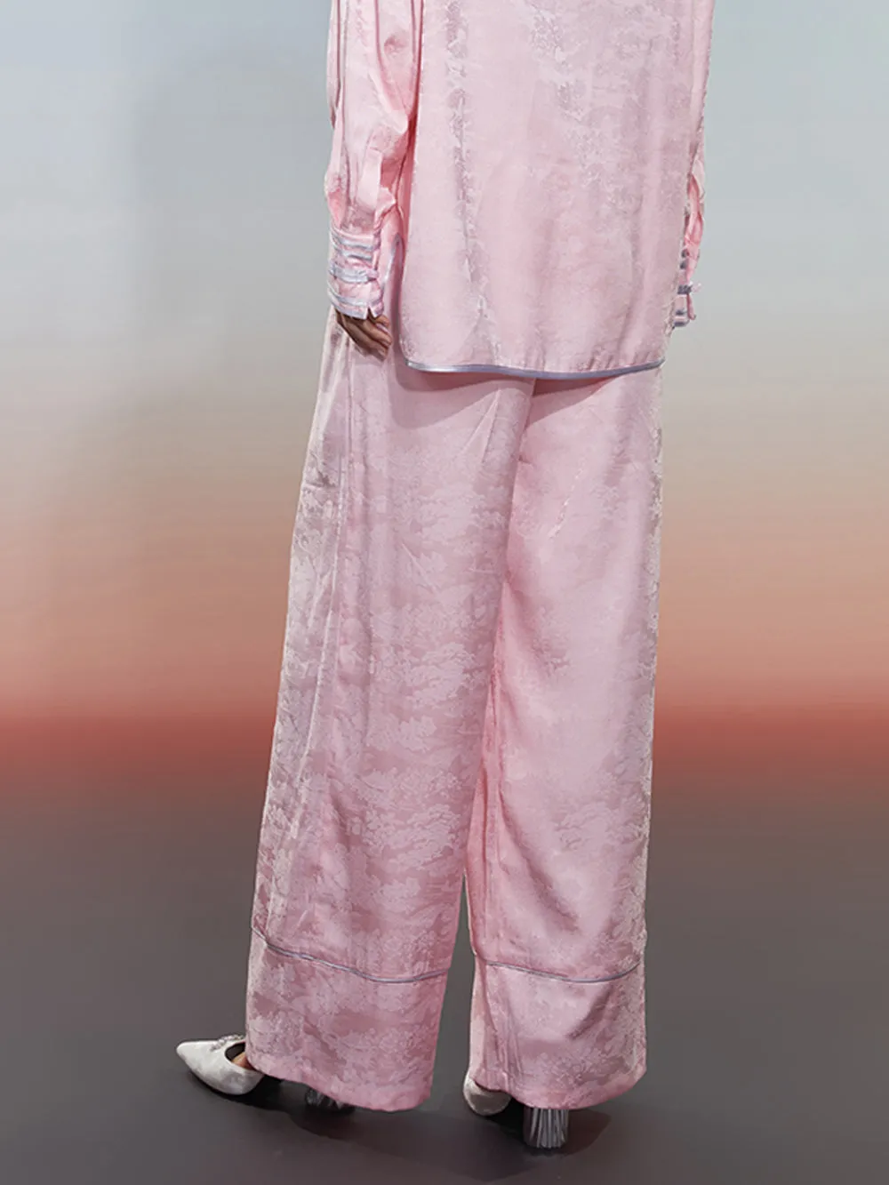 MUKZIN Pink Jacquard Loose New Arrival Durable Pants