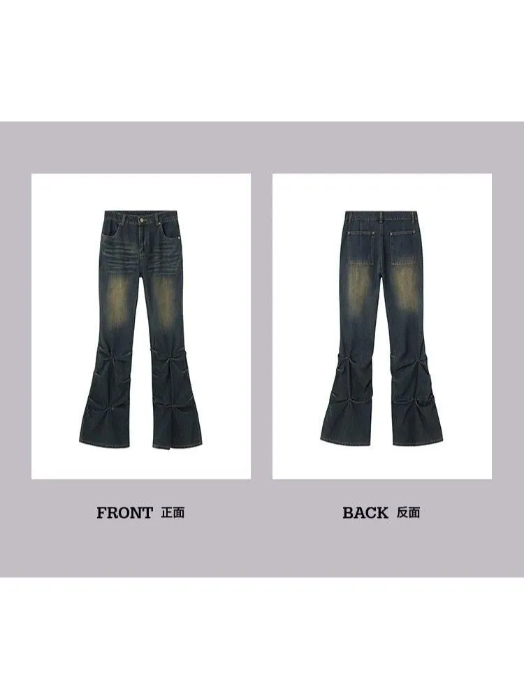 Pleated Vintage Washed Jeans【s0000003267】