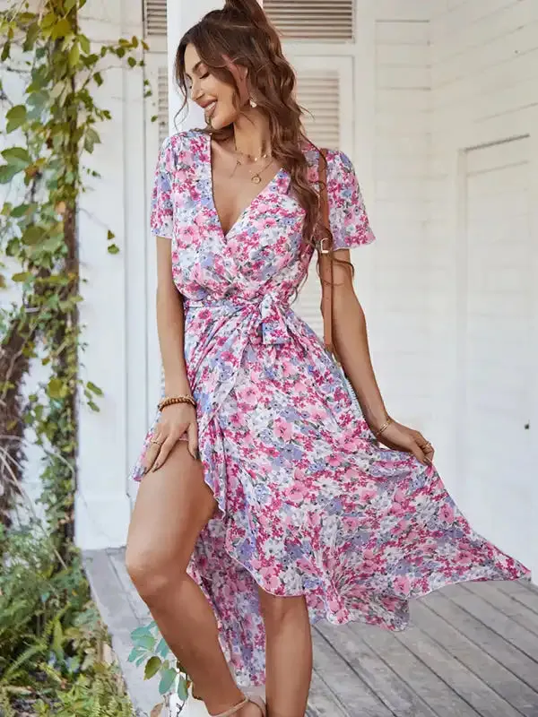 Printed Flowy Dress Sexy Holiday Swing dress