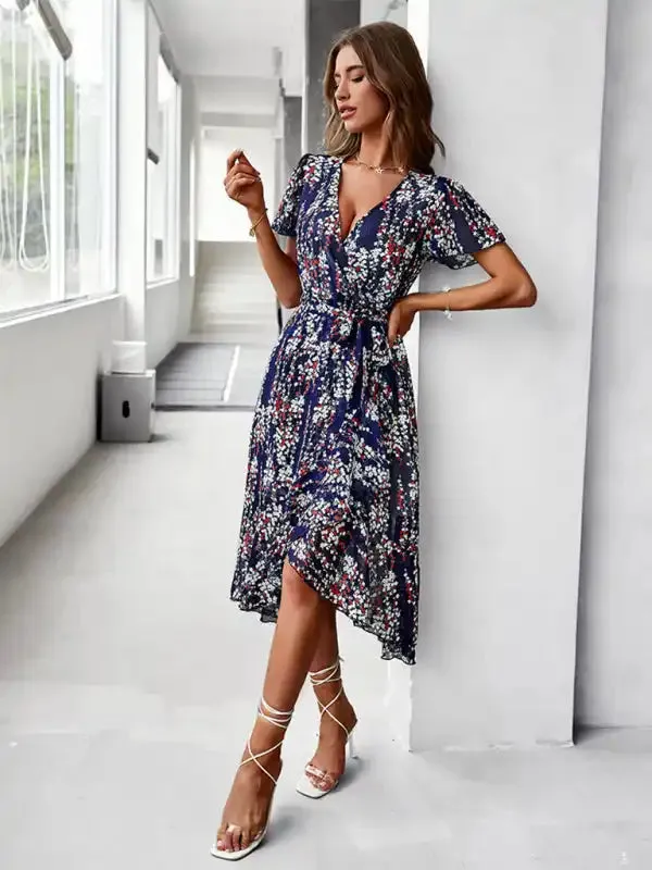 Printed Flowy Dress Sexy Holiday Swing dress